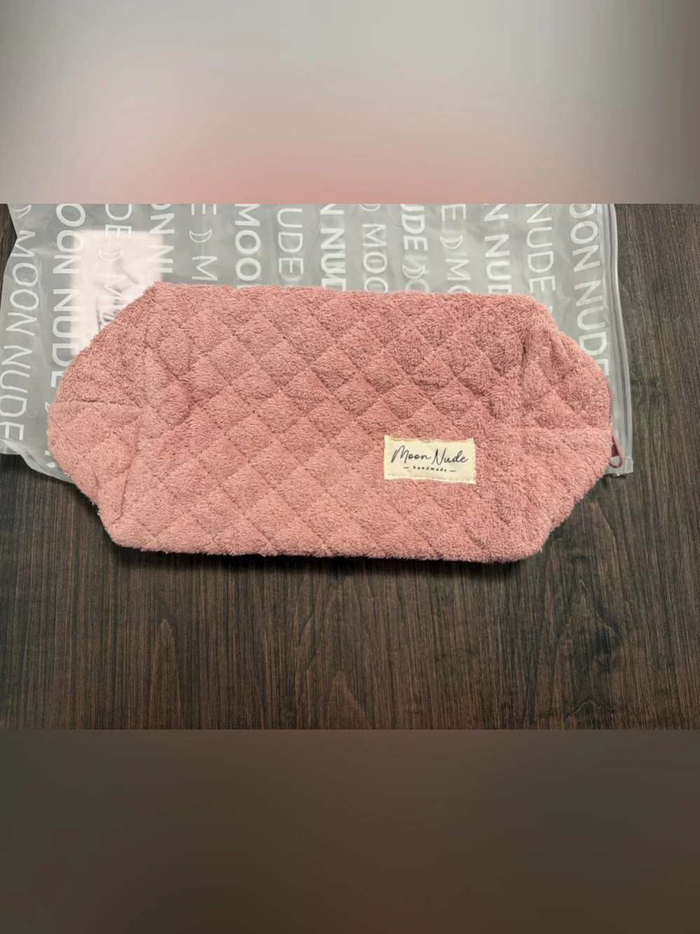 Moon Nude Pink Quilted Cosmetic Bag